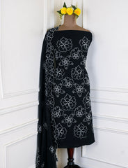 Cotton black Unstitched Suit