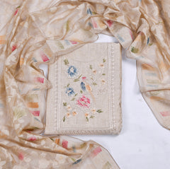 Linen Off-white Unstitched Suit