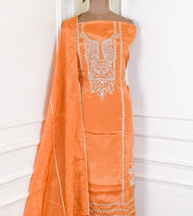 Crepe Mustard Unstitched Suit