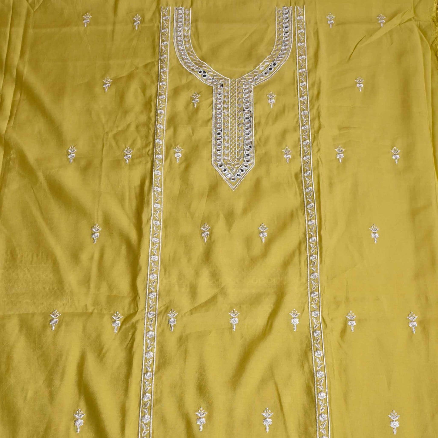 Yellow Muslin Cotton Unstiched suit