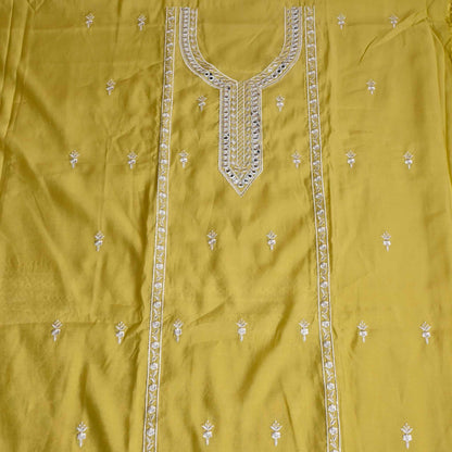 Yellow Muslin Cotton Unstiched suit