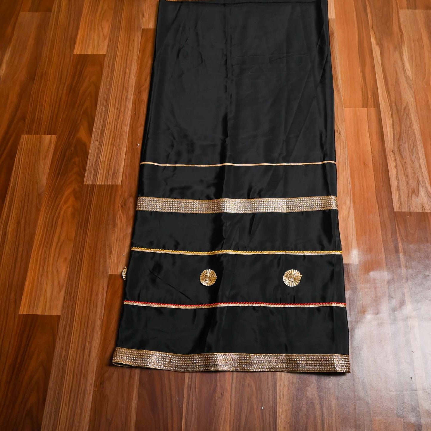 Black Phulkari Unstitched suit