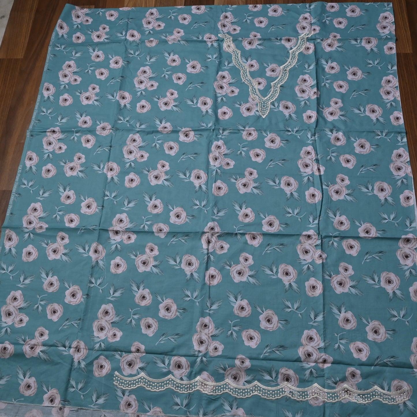 Cotton Sky blue unstitched suit