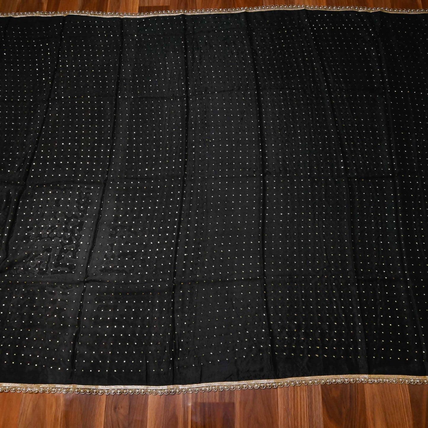 Organza Black Unstitched suit