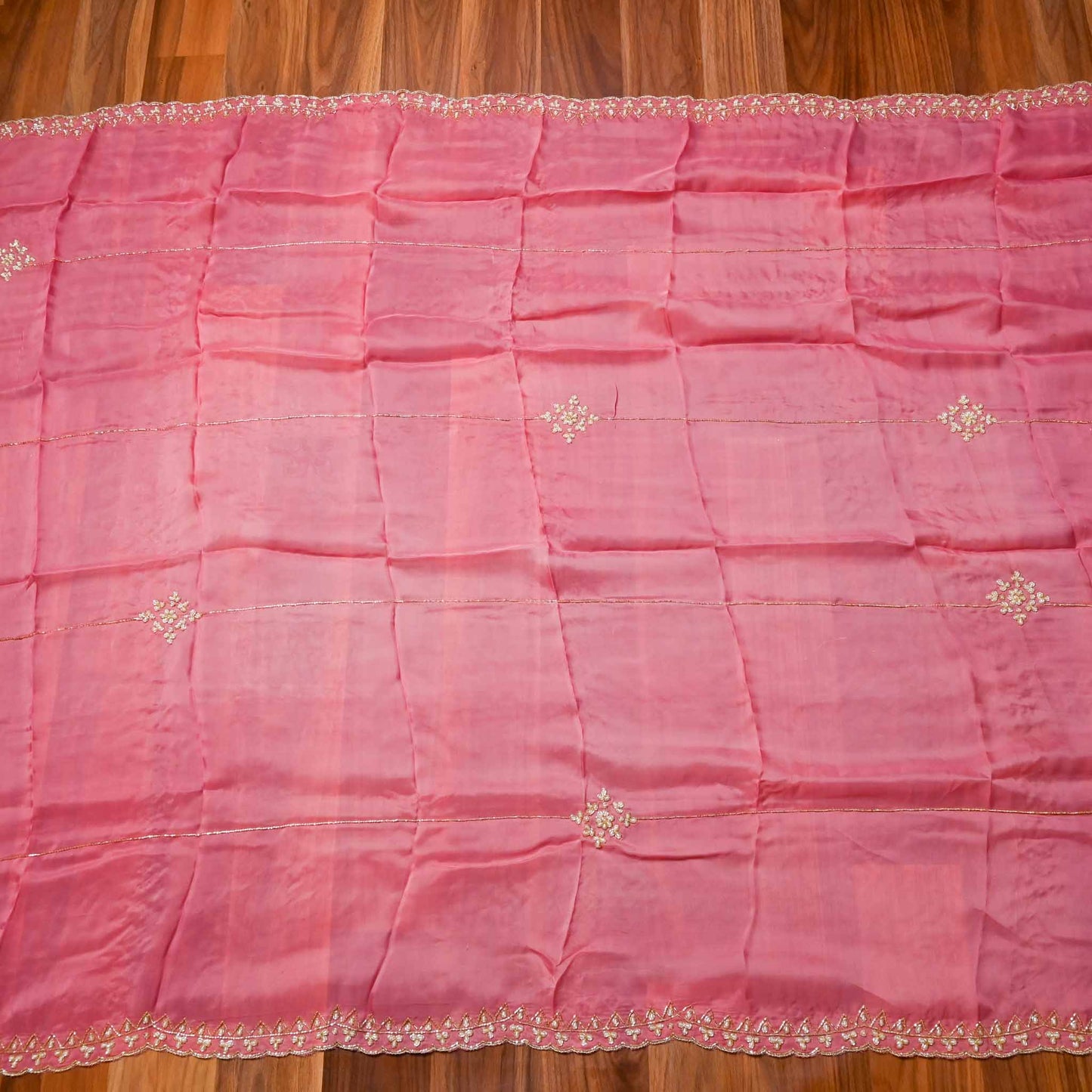 Organza Pink Unstitched suit