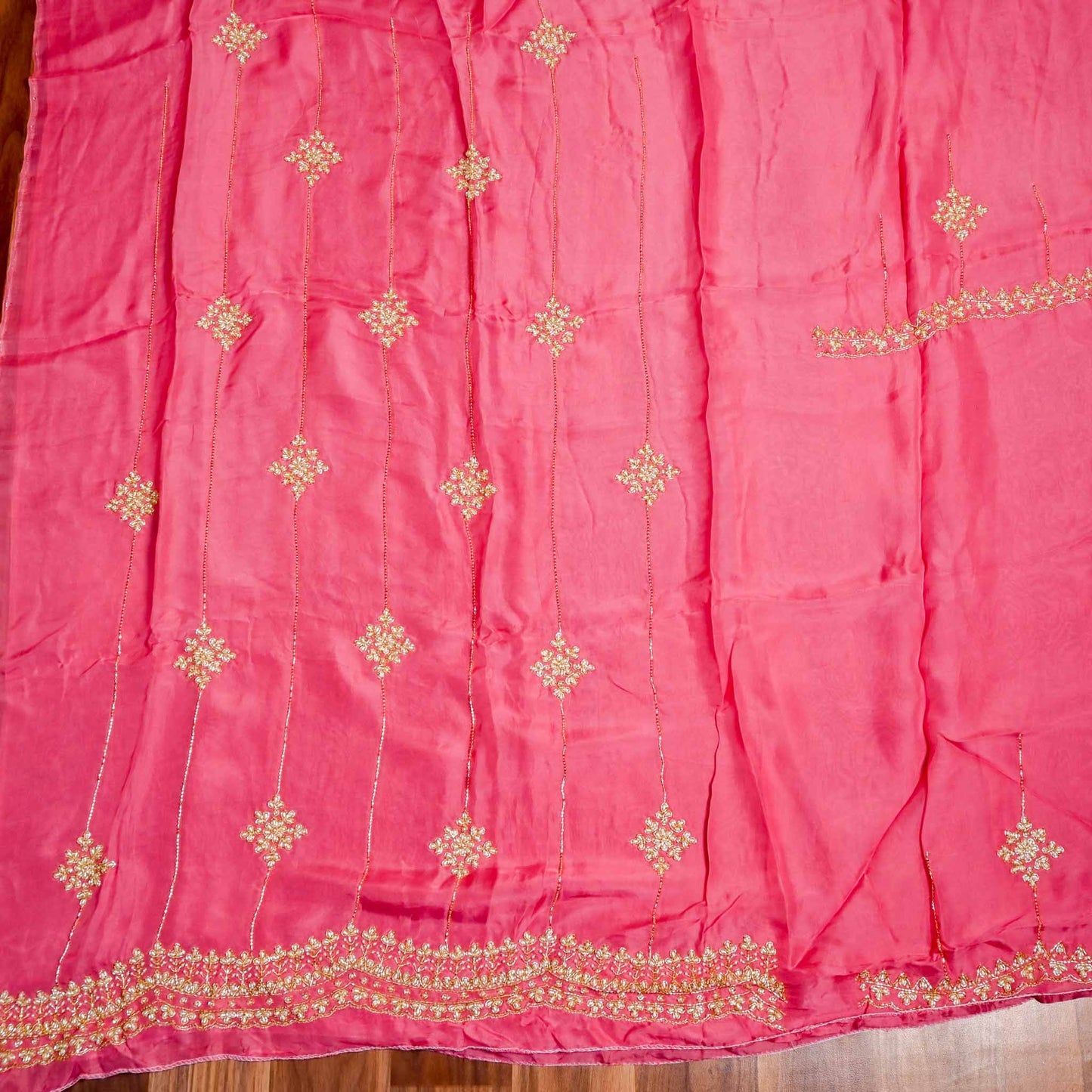 Organza Pink Unstitched suit