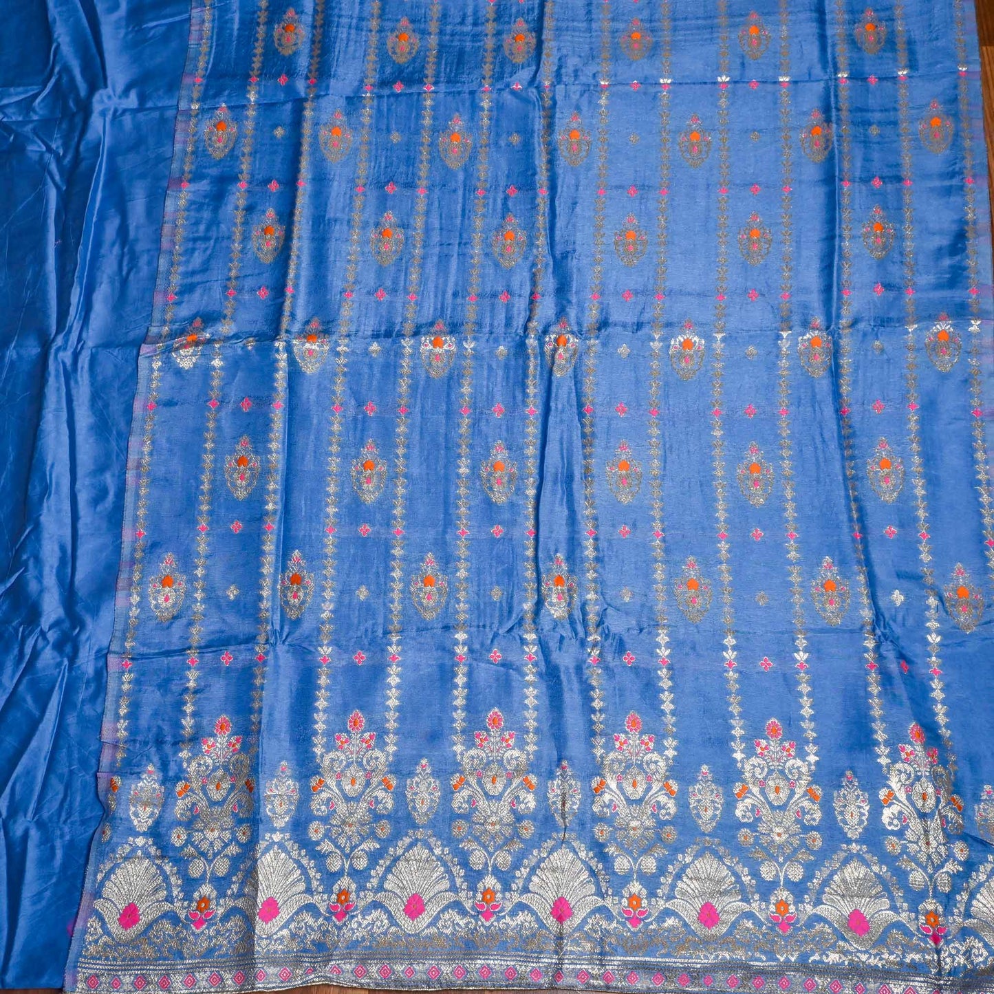 Banarasi Blue Unstitched suit