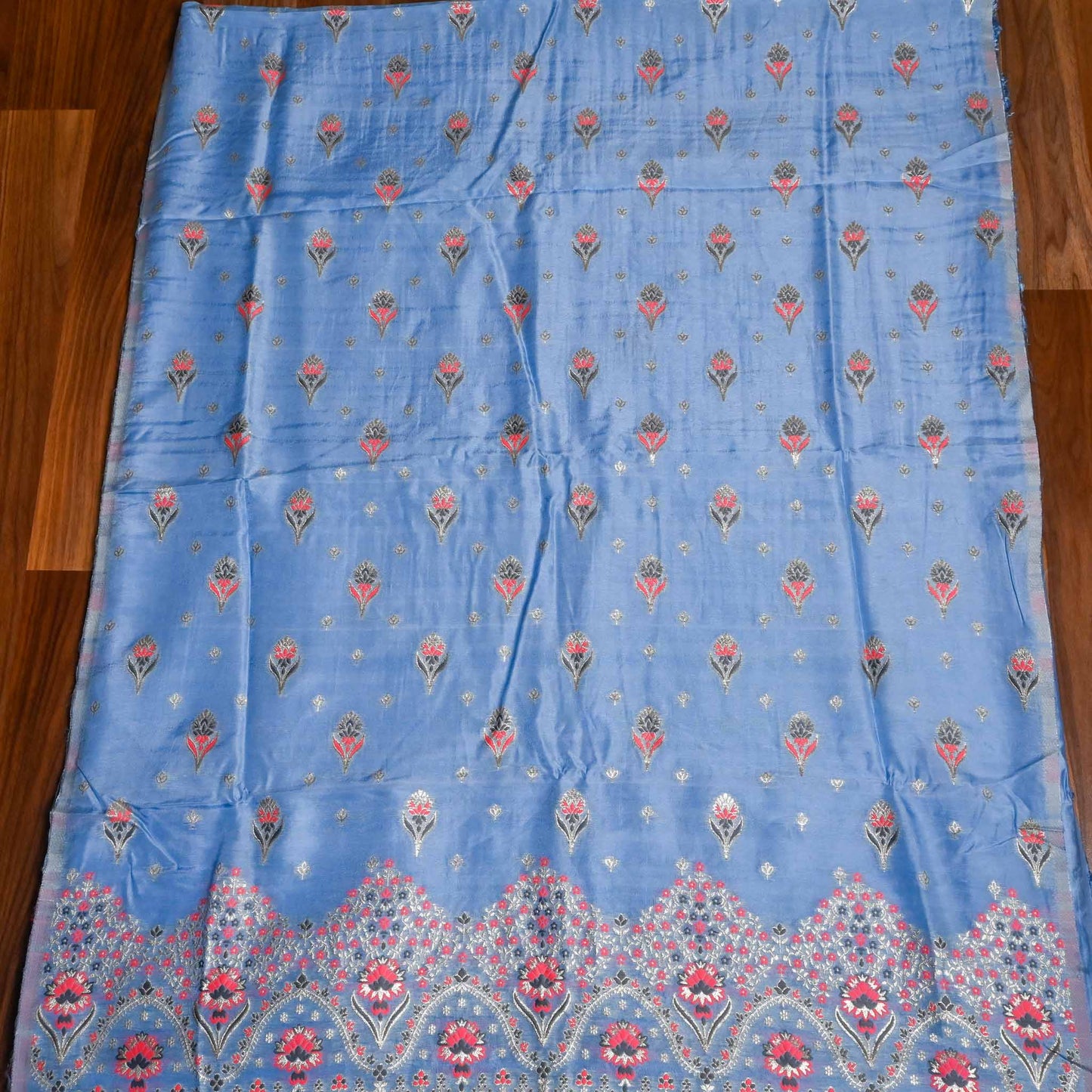 Banarasi Sky blue Unstitched suit