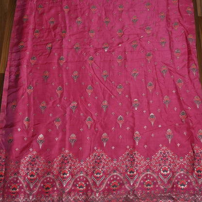 Banarasi Pink Unstitched suit