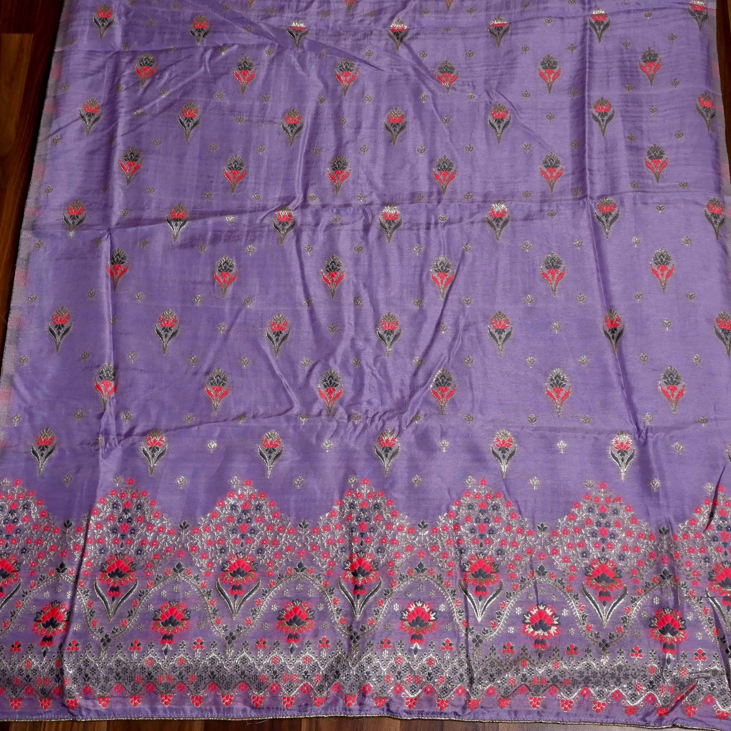 Banarasi Lavender Unstitched suit