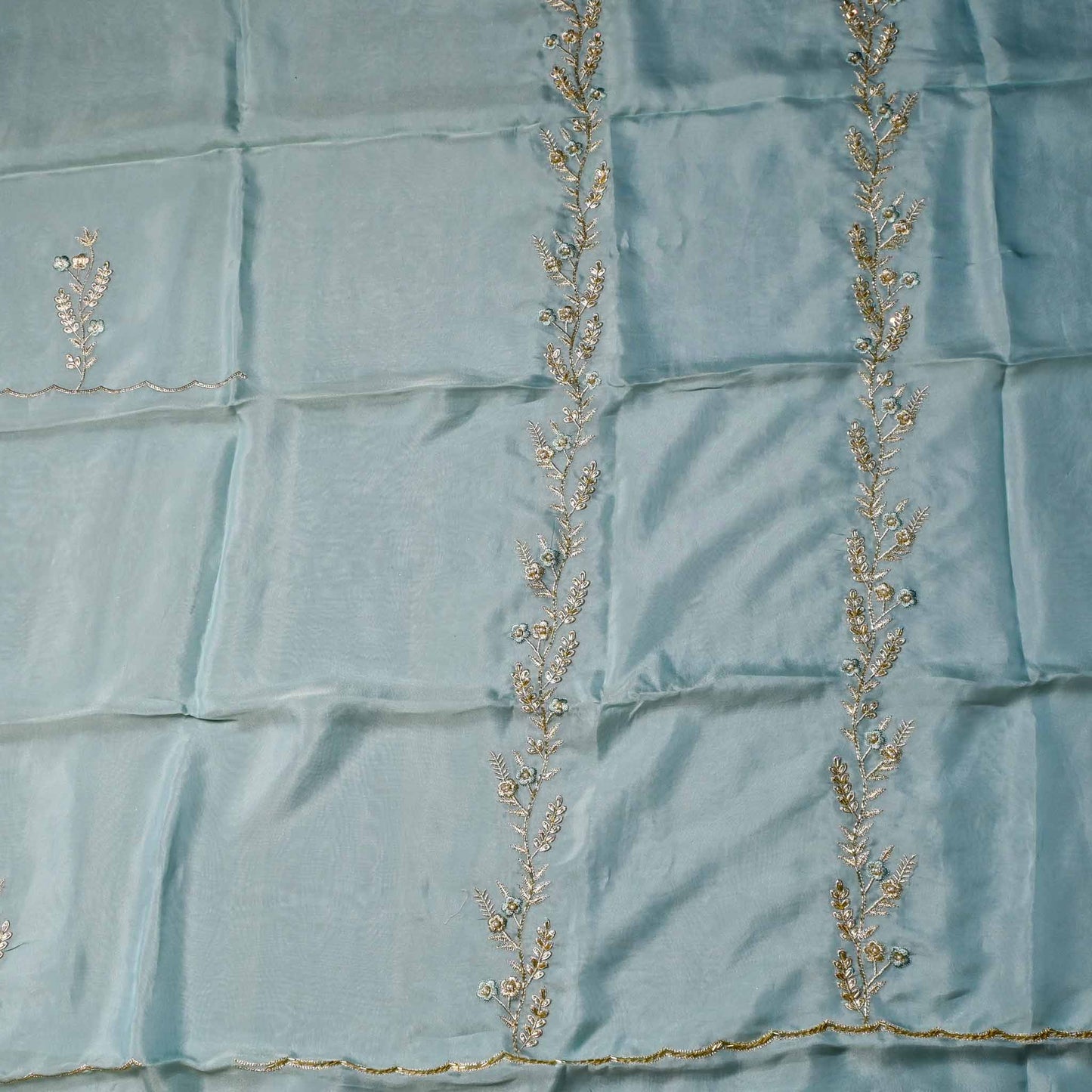 Shimmer Sky blue unstitched suit