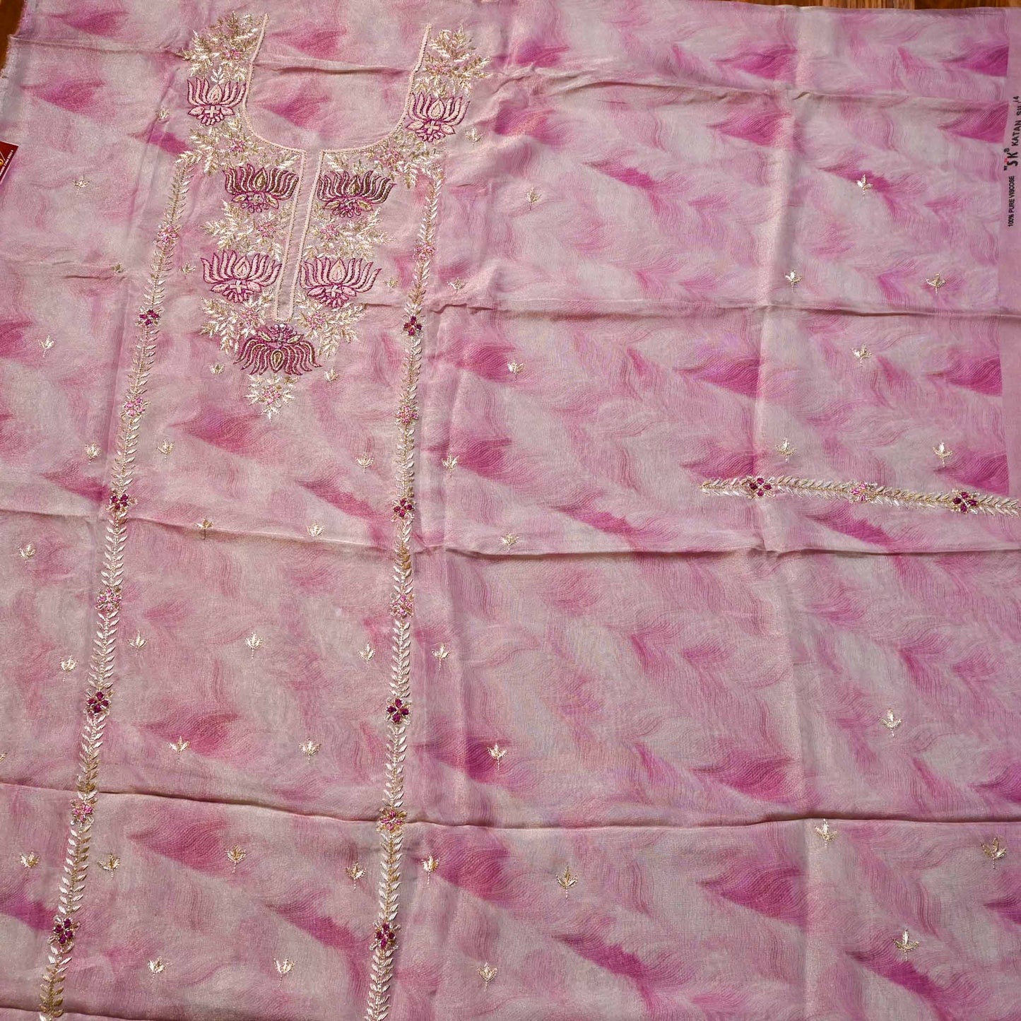 Shimmer Pink unstitched suit