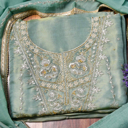 Shimmer C-green unstitched suit