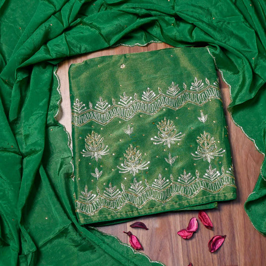 Shimmer Green unstitched suit