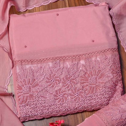 Organza Baby Pink unstitched suit