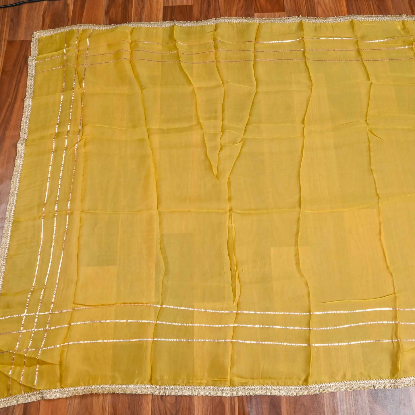 Organza yellow Unstitched suit