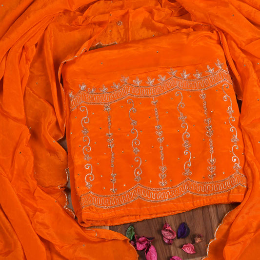 Crape Orange unstitched suit