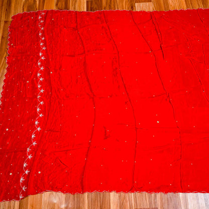 Crape Red unstitched suit