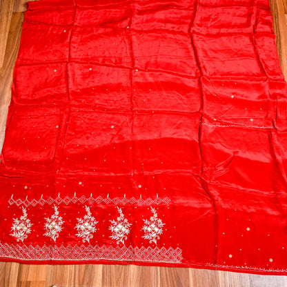 Crape Red unstitched suit