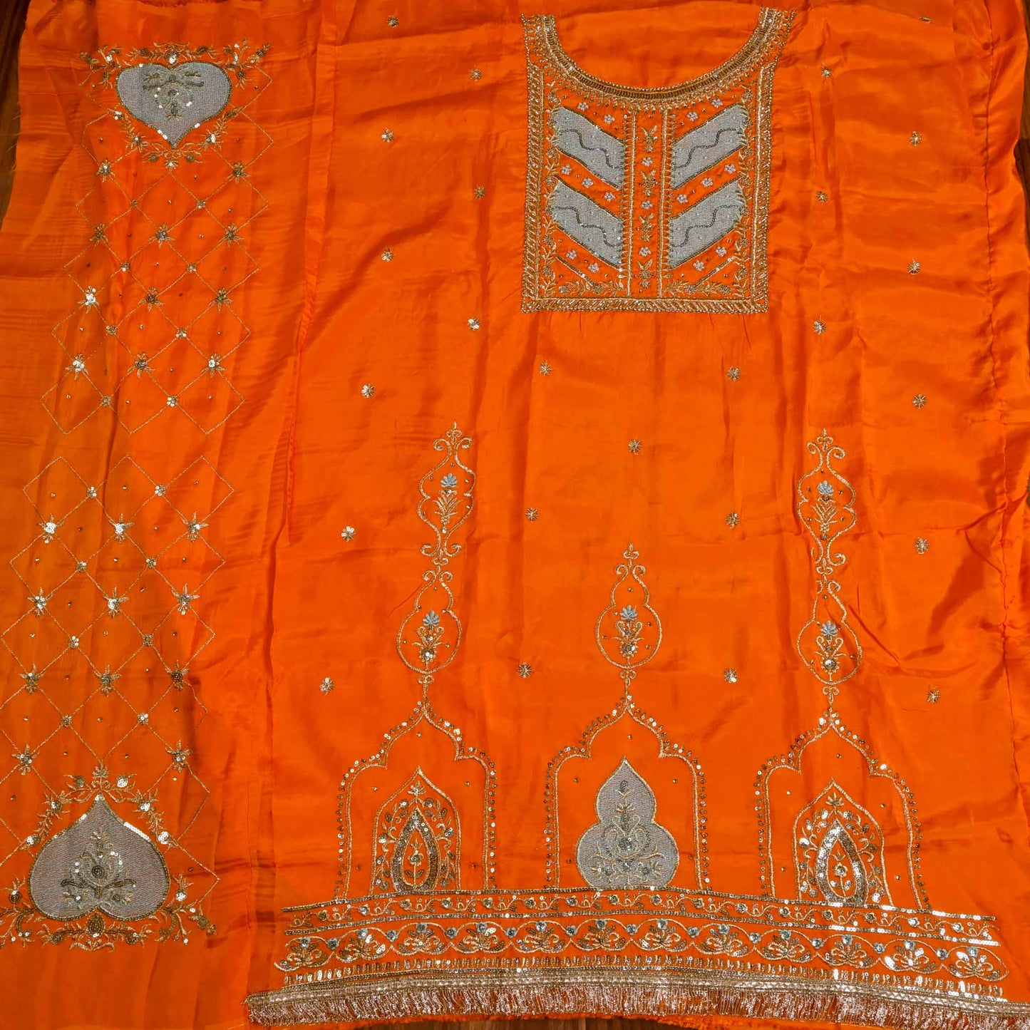 Silk Orange unstitched suit