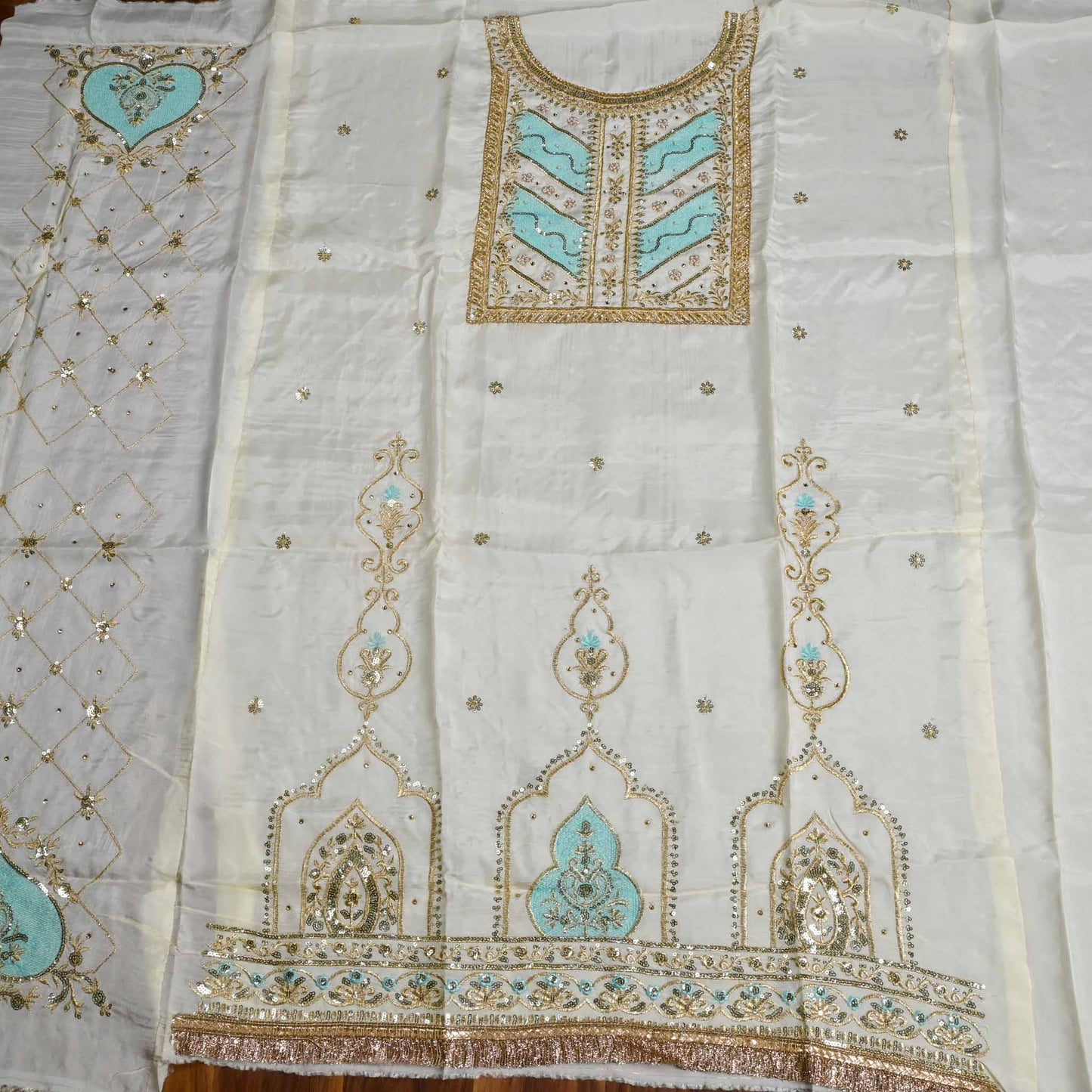 Silk White unstitched suit