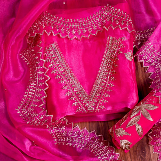 Shimmer Pink unstitched suit