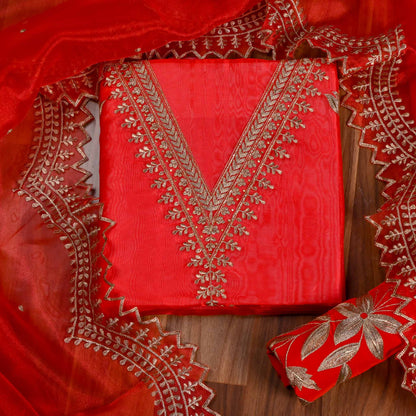 Shimmer Red unstitched suit