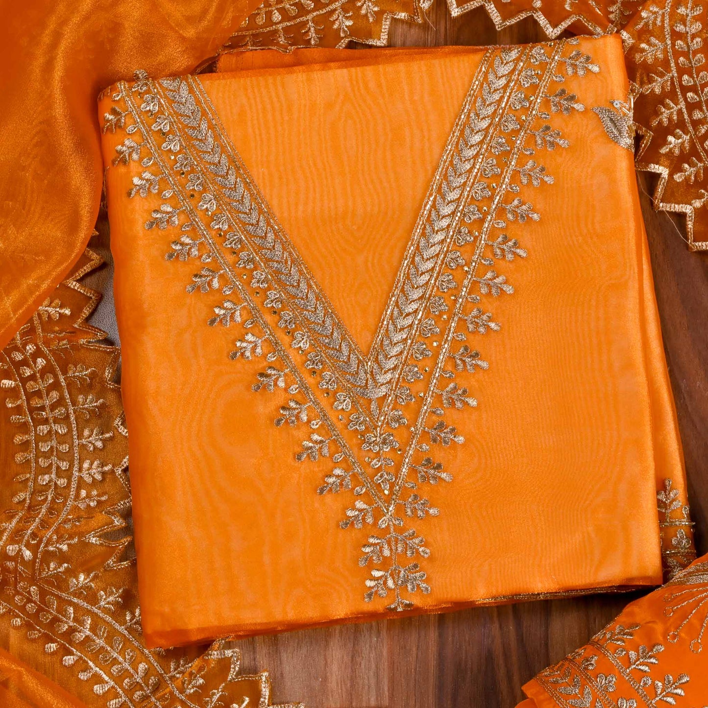 Shimmer Orange unstitched suit