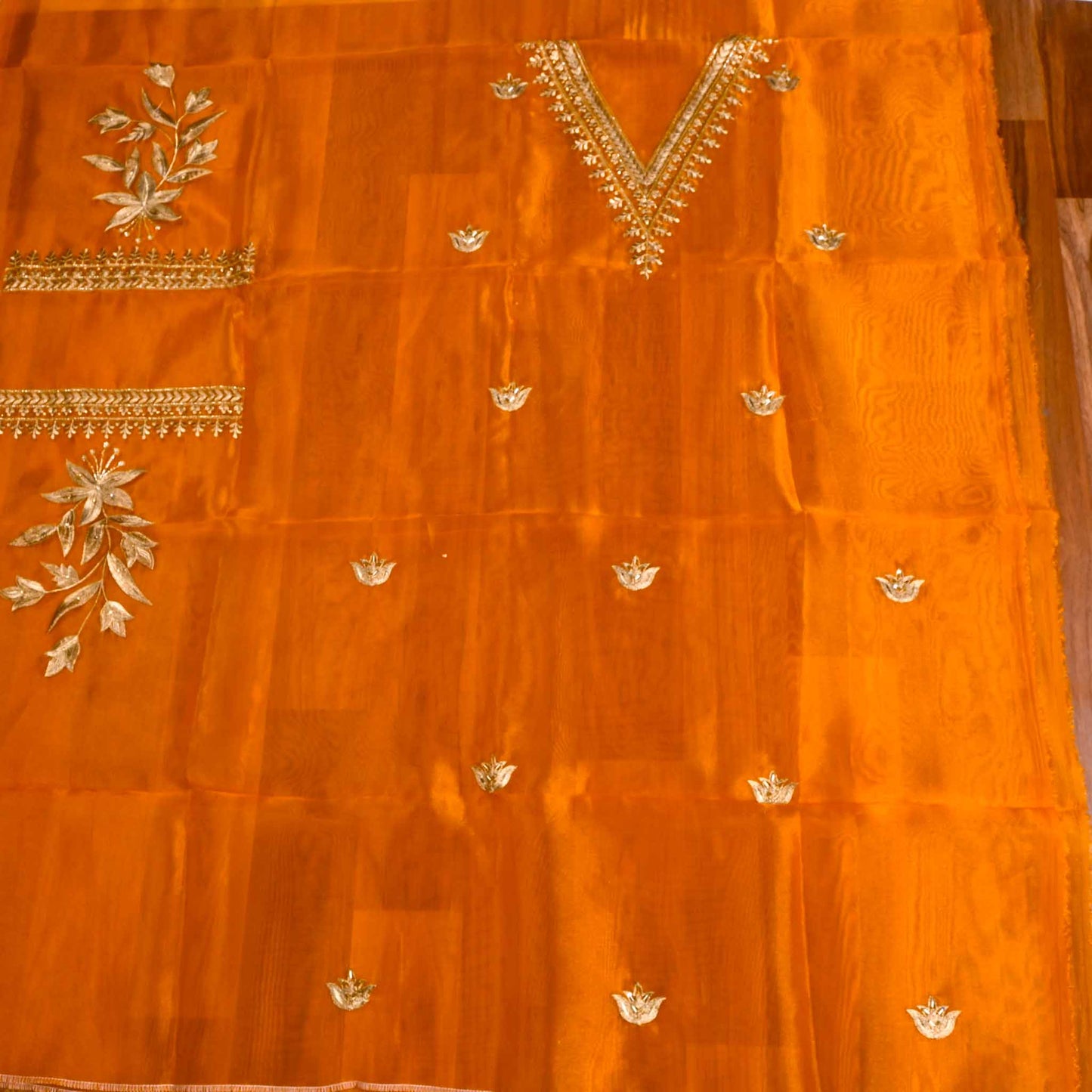 Shimmer Orange unstitched suit