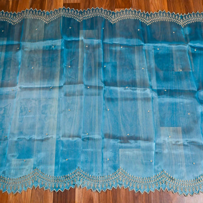 Shimmer Sky blue unstitched suit