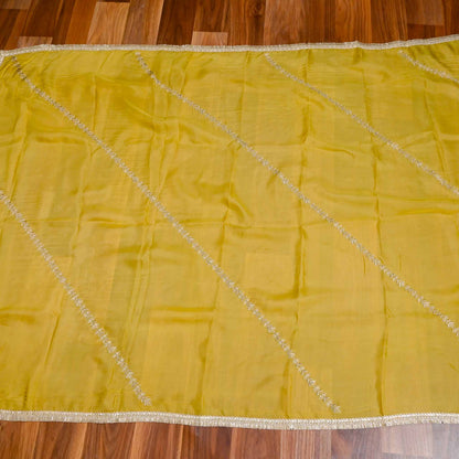 Organza yellow unstitched suit