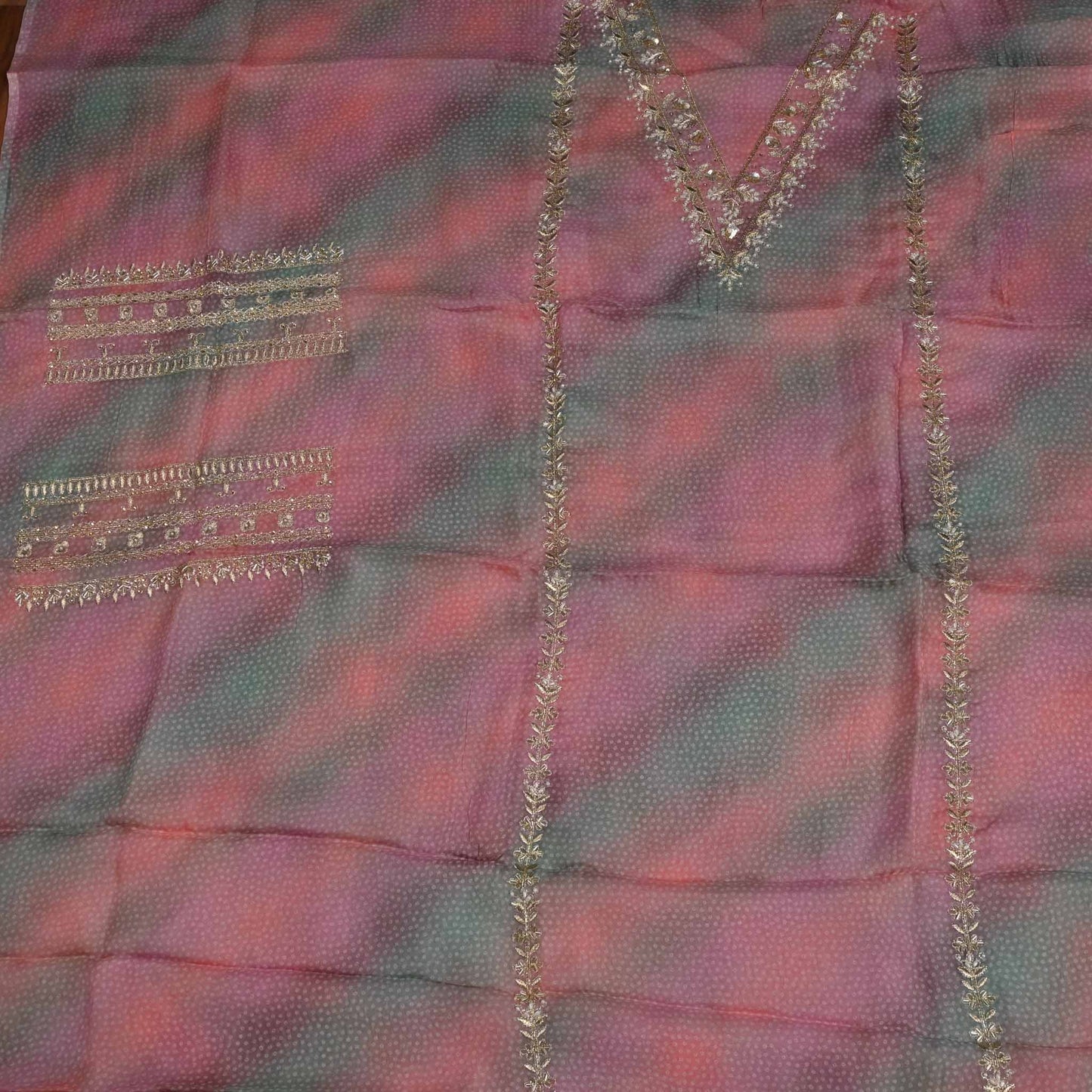 Organza Pink unstitched suit