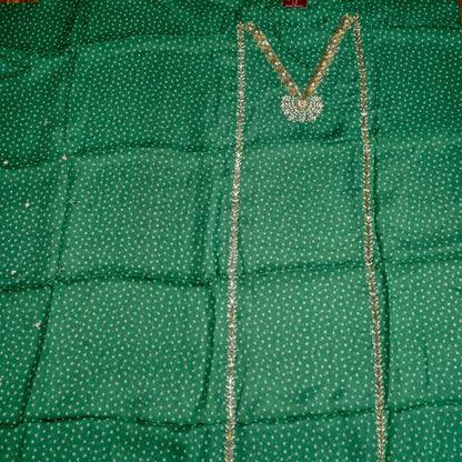 Organza Green unstitched suit