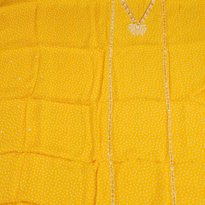 Organza Yellow unstitched suit