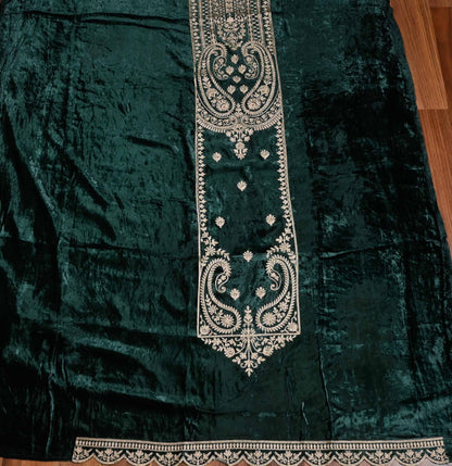 Velvet green Unstitched suit