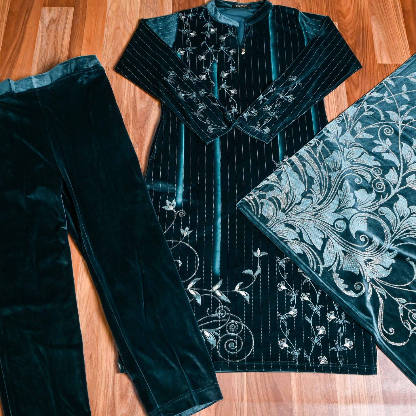 Readymade Peacock Velvet suit