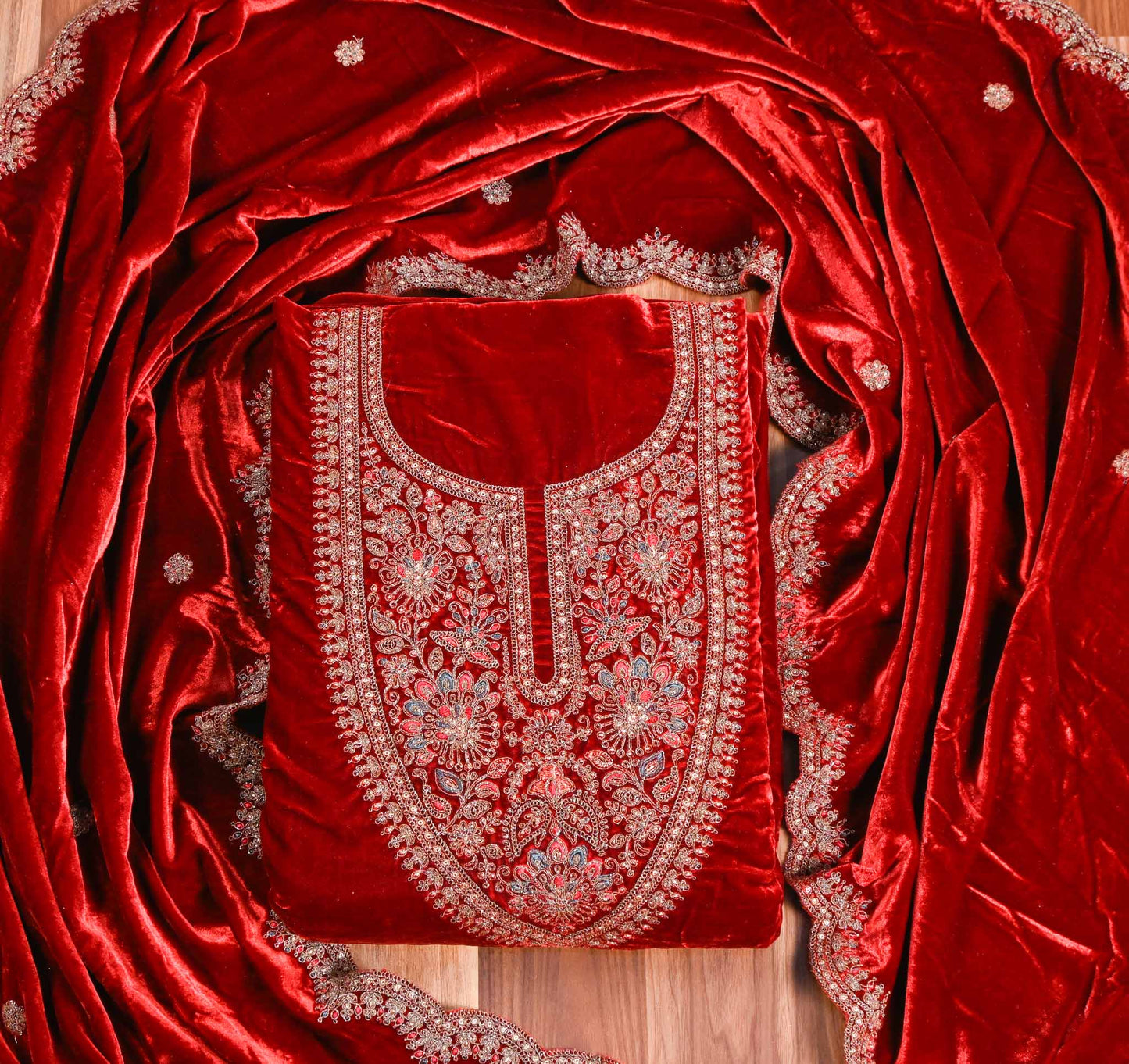 Velvet Red Unstitched suit