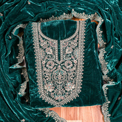 Velvet Green Unstitched suit