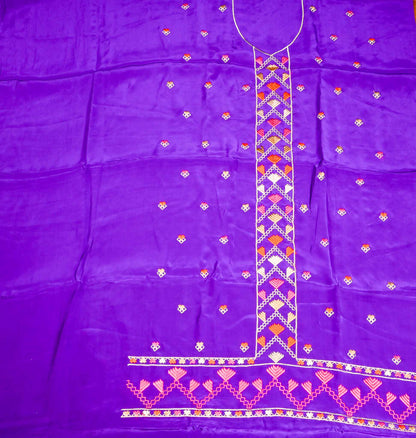 Crepe Purple Unstitched Suit