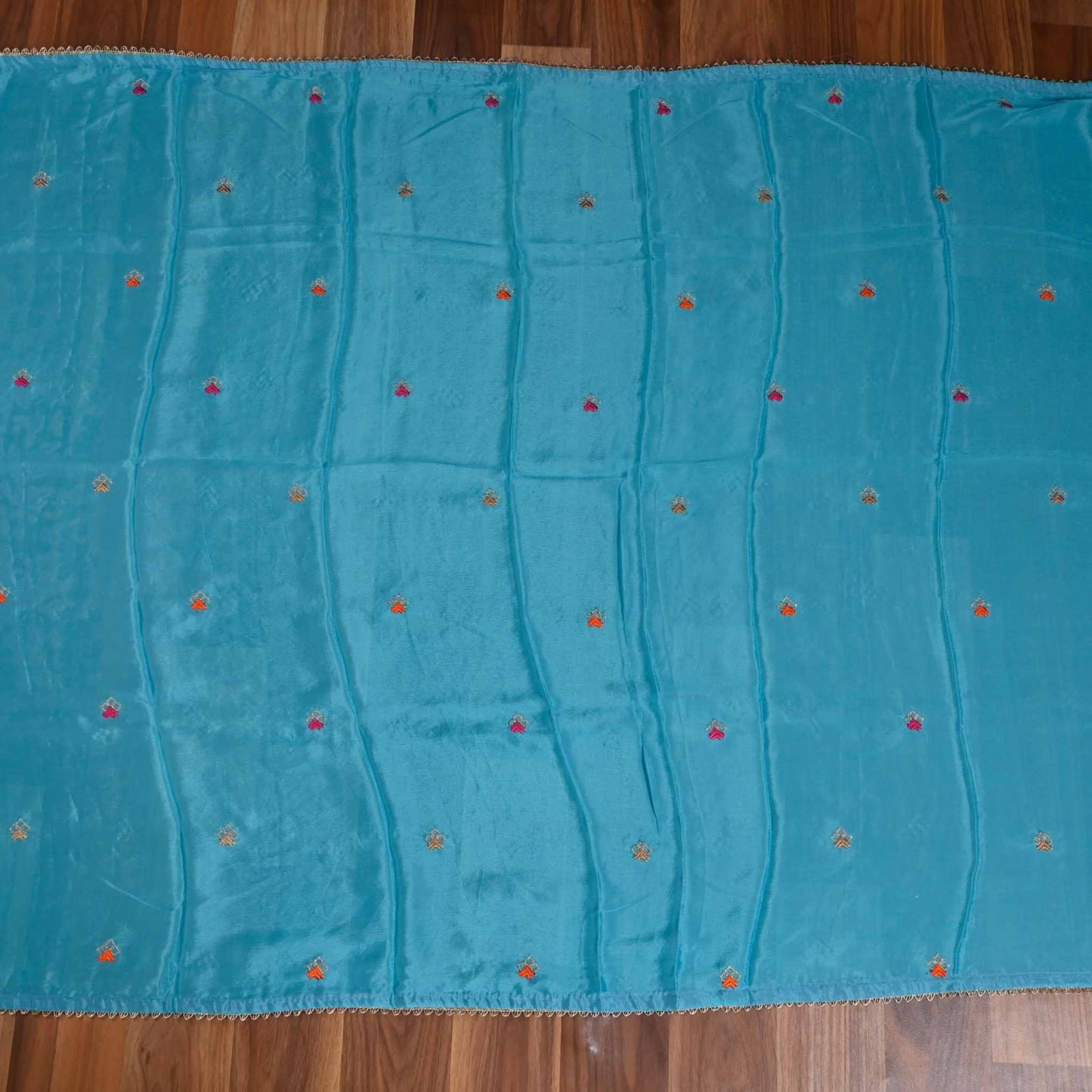 Crepe Sky blue Unstitched Suit