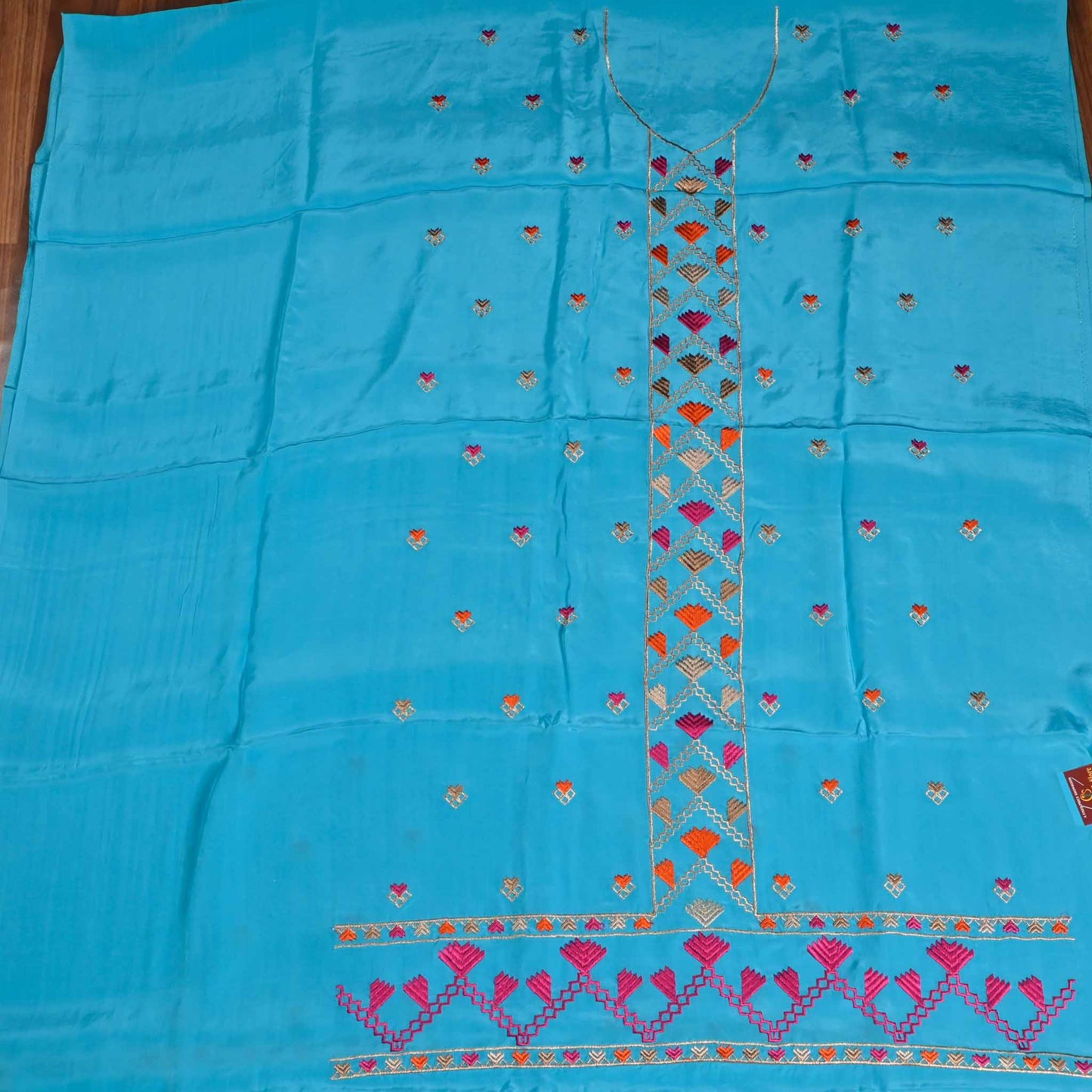 Crepe Sky blue Unstitched Suit