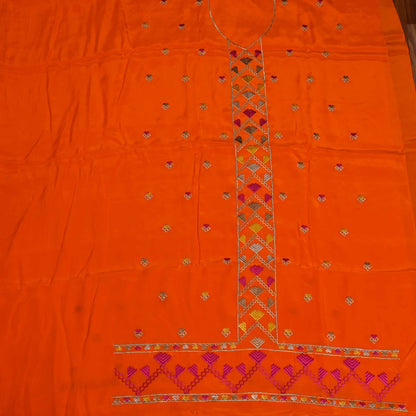 Crepe Orange Unstitched Suit