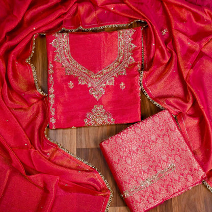 Shimmer Pink unstitched suit