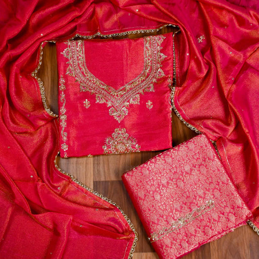 Shimmer Pink unstitched suit