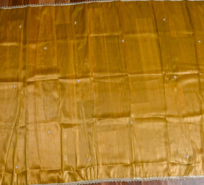 Shimmer  yellow Unstitched Suit