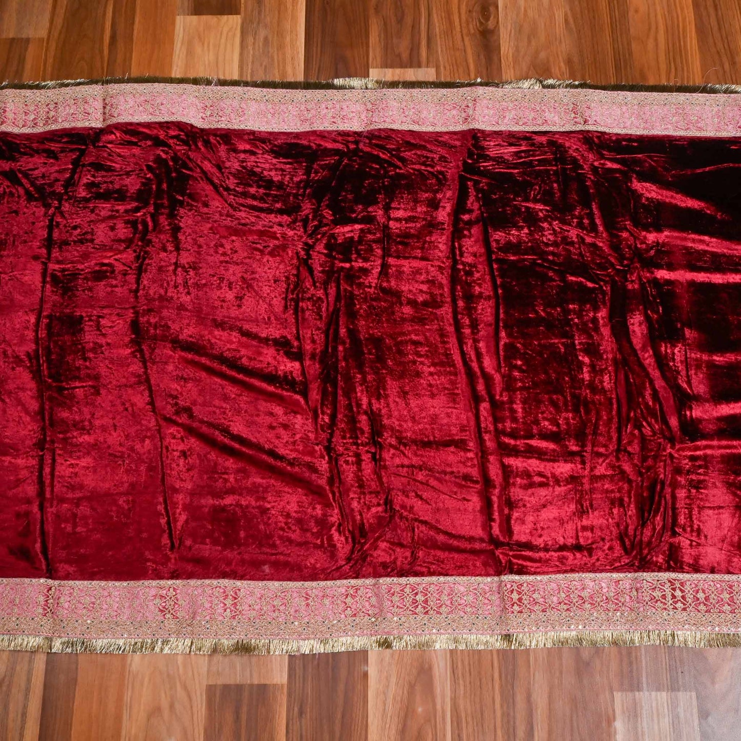 Mehroon Velvet Unstitched suit