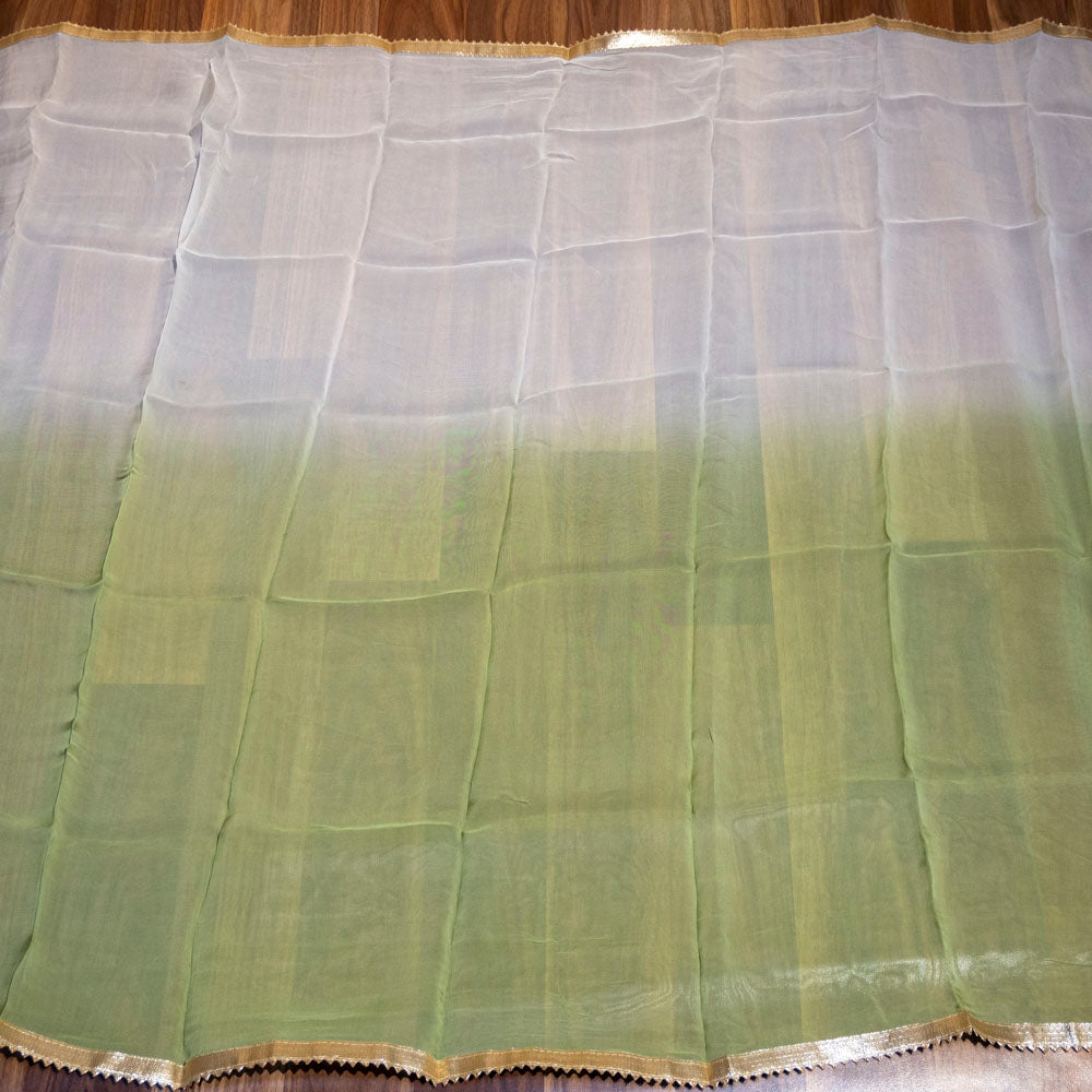 Green Organza Unstitched Suit