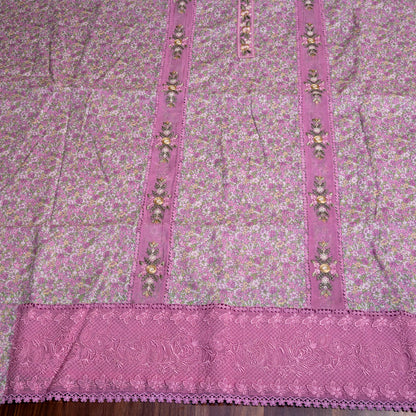 Pink Cotton Unstiched Suits