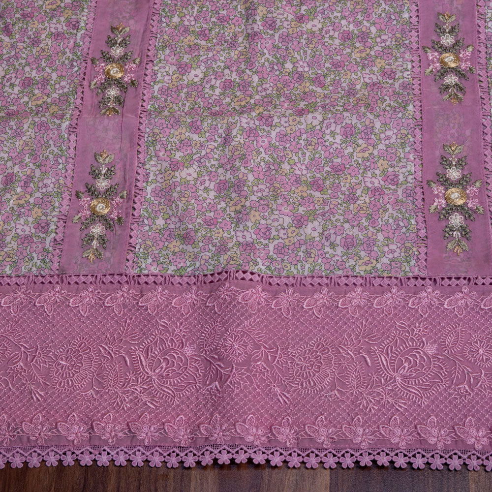 Pink Cotton Unstiched Suits