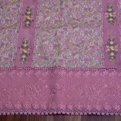 Pink Cotton Unstiched Suits